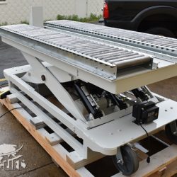 battery powered hydraulic scissor lift table roller conveyor 34467 B