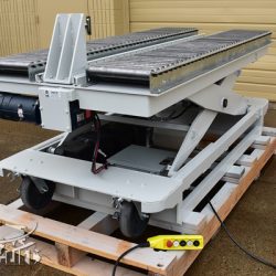 battery powered hydraulic scissor lift table roller conveyor 34467 e