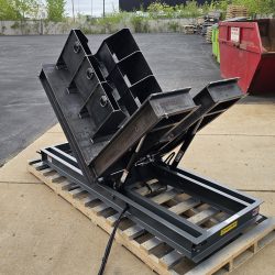 Hydraulic Tilter/Upender for Materials Processing Manufacturer, Partially Tilted, Isometric View