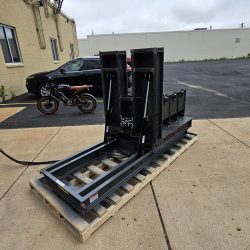 Hydraulic Tilter/Upender for Materials Processing Manufacturer, Fully Tilted, Isometric View